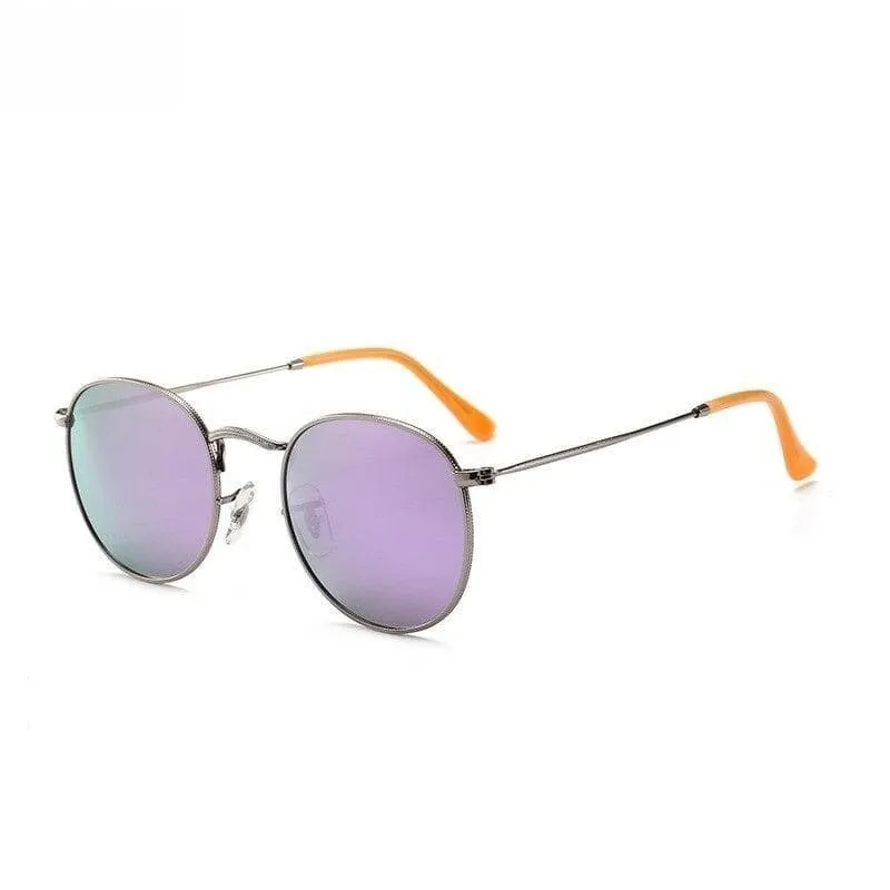 100% Polarized Unisex Round Alloy Frame Photochromic Designer Sunglasses