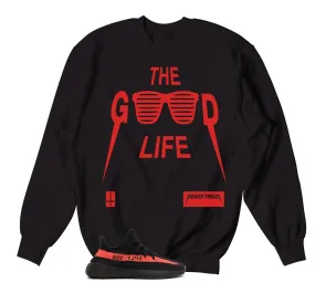 350 Red Stripe Sneakers matching Crewneck