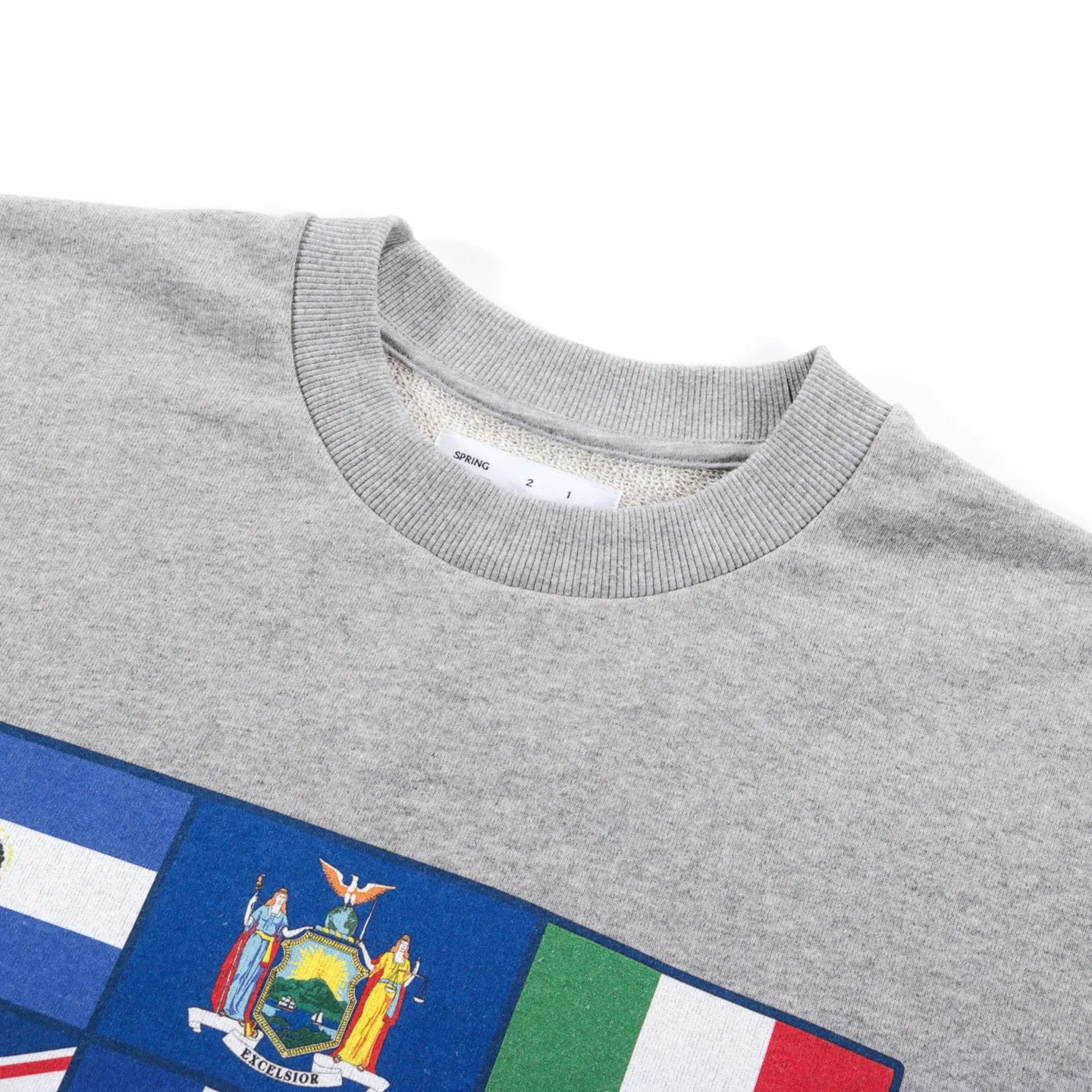 4SDESIGNS SEVEN FLAGS CREWNECK GREY MELANGE