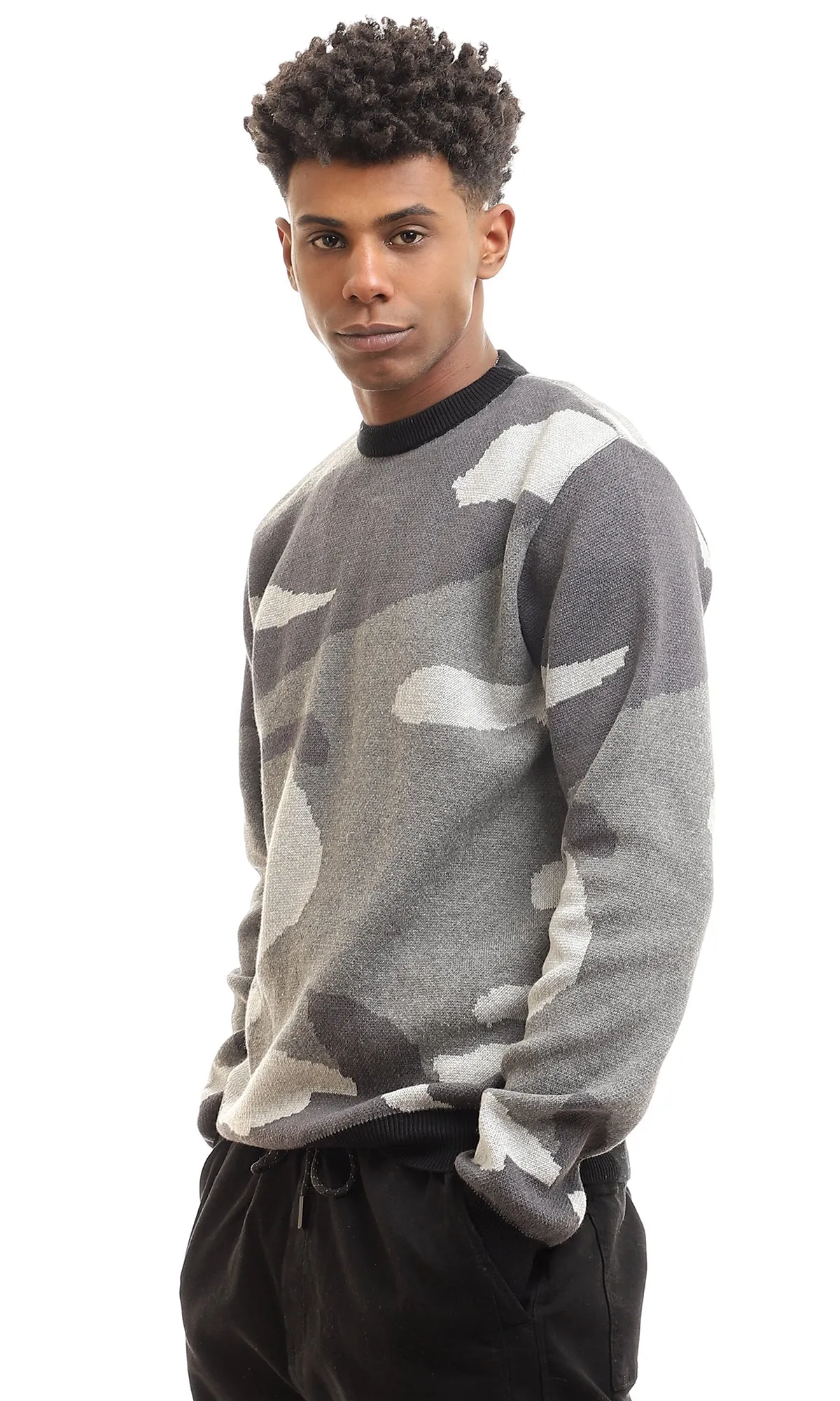 96287 Camouflage Grey Shades Full Sleeves Pullover