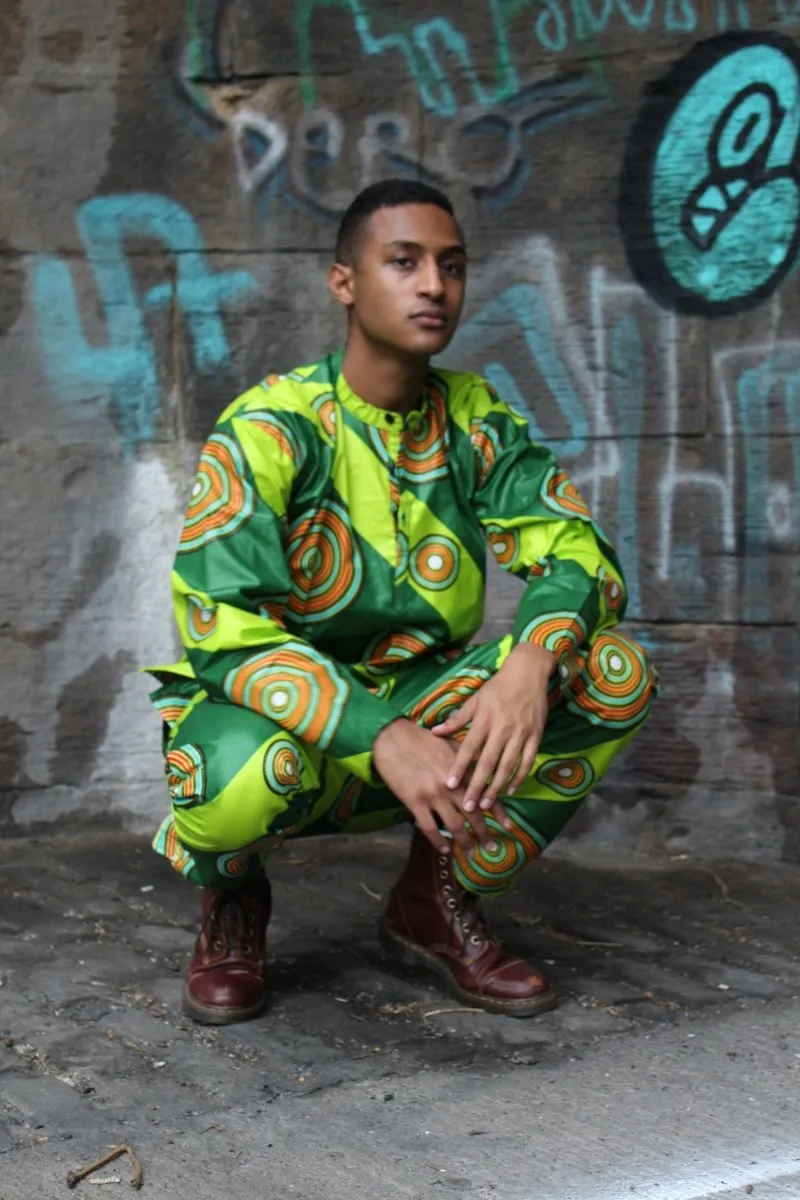 African Print Shirt in Green - African Clothing