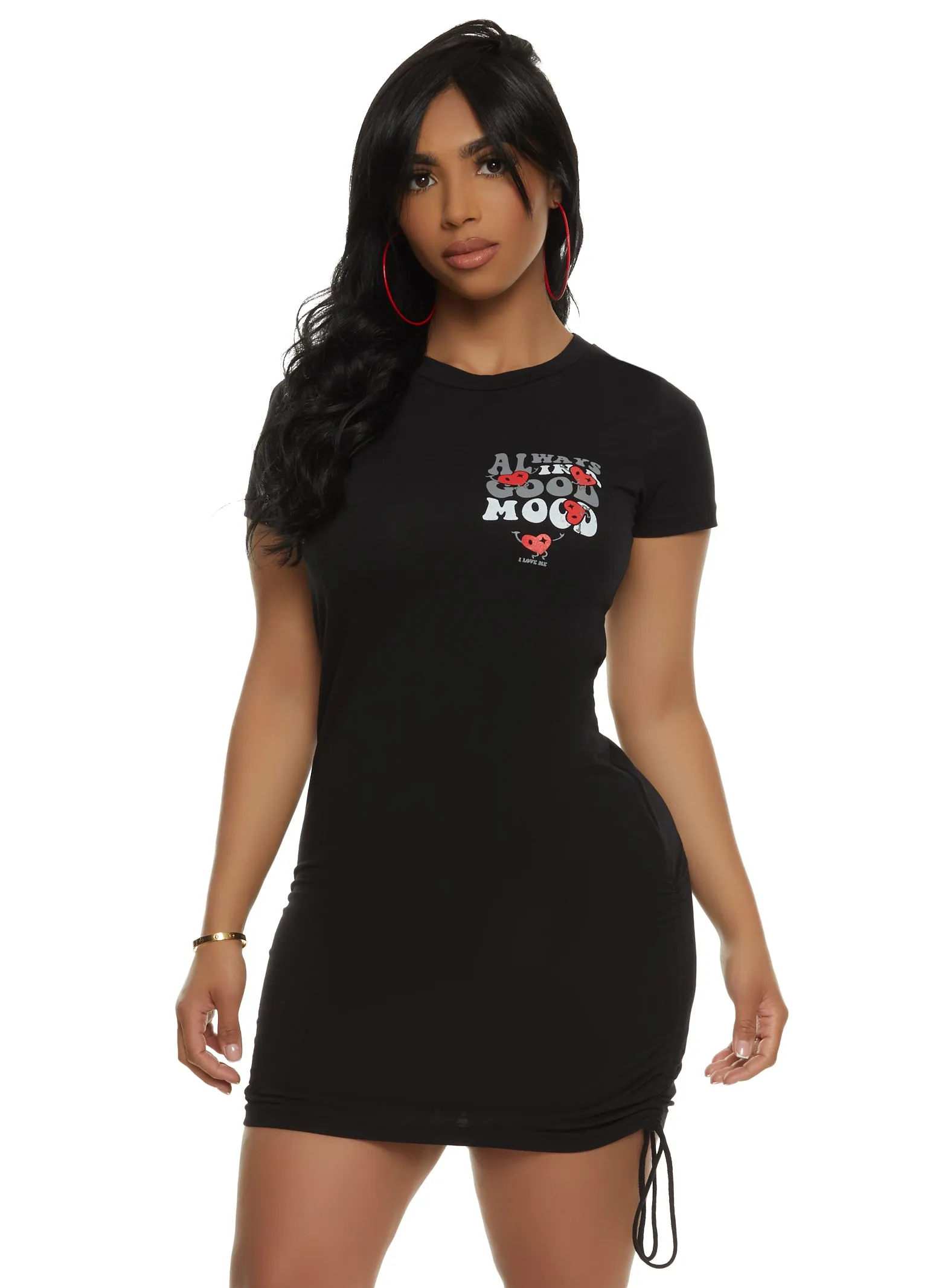 Always In A Good Mood Graphic T Shirt Dress