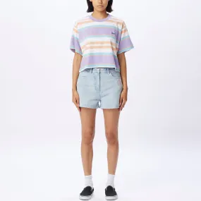 Arielia Stripe Cropped Tee - Digital lavender multi