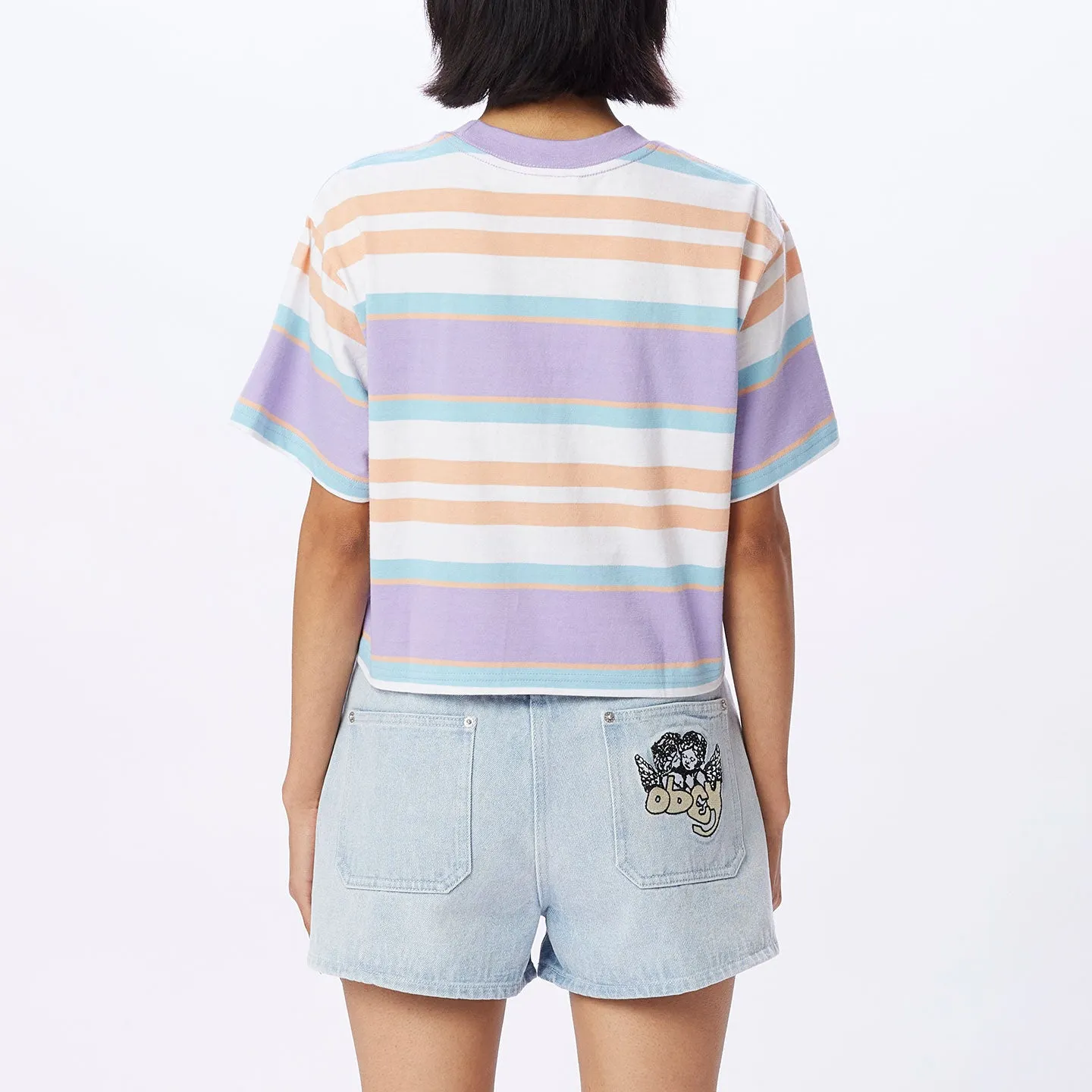 Arielia Stripe Cropped Tee - Digital lavender multi