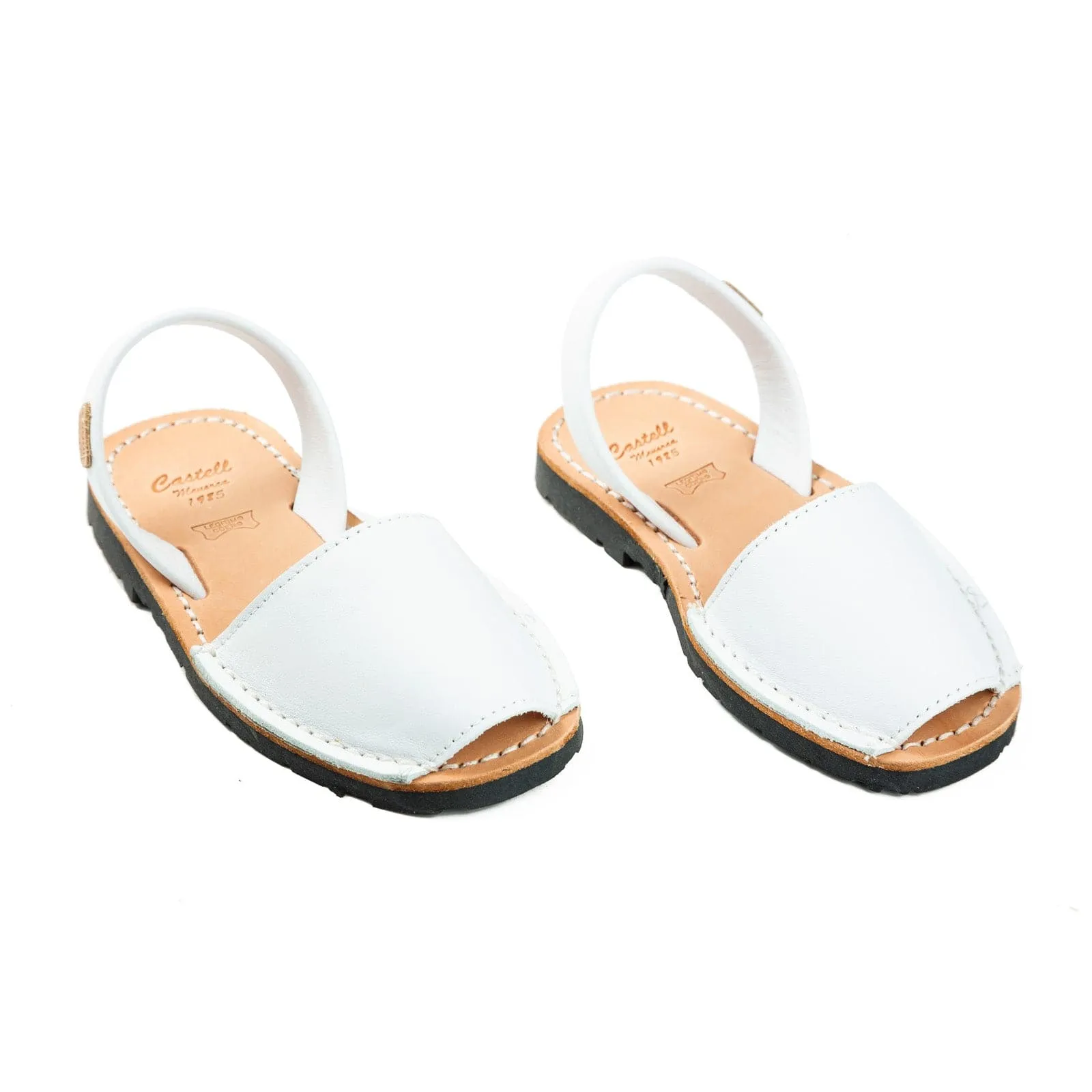 Basic Open Toe Leather Menorcan Sandal For Kids - Iker 1097 Piel