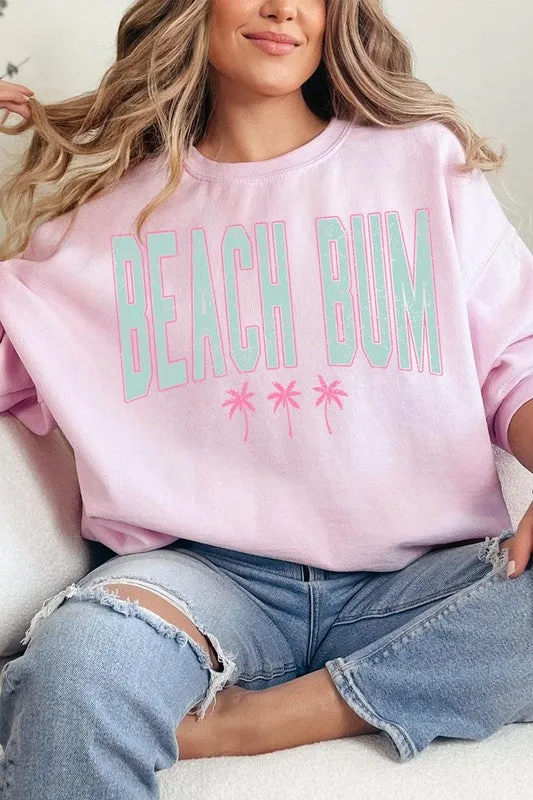 Beach Bum Oversized Graphic Fleece Sweatshirts