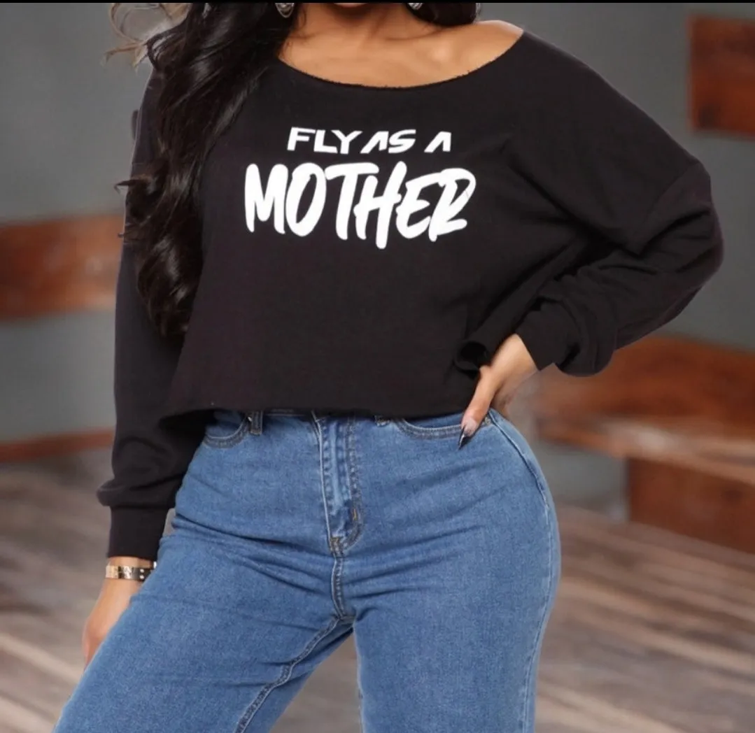 BLACK GRAFFITTI FLY MOTHER SHIRT