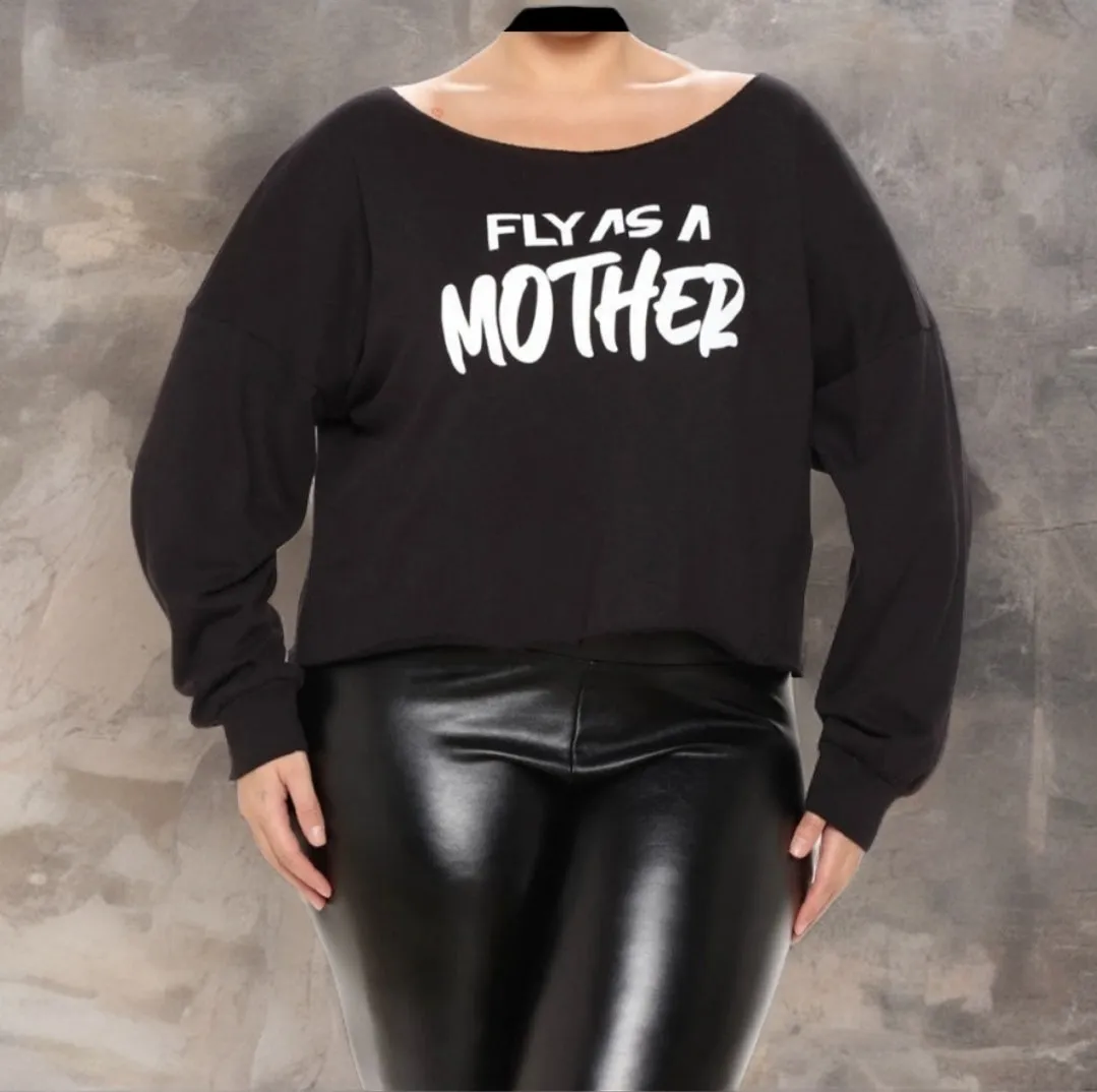 BLACK GRAFFITTI FLY MOTHER SHIRT