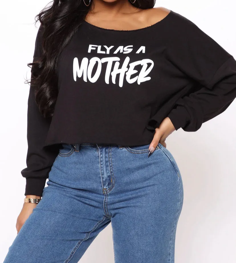 BLACK GRAFFITTI FLY MOTHER SHIRT