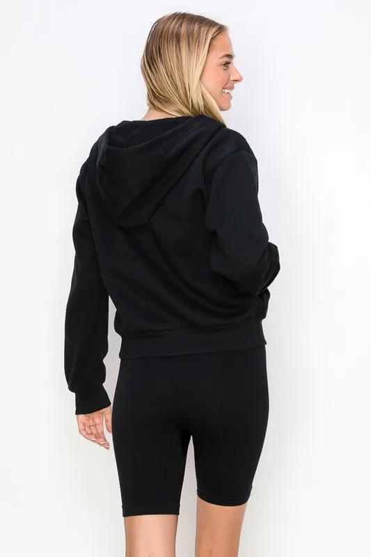 BREE COMFY FLEECE HOODIE ZIP UP