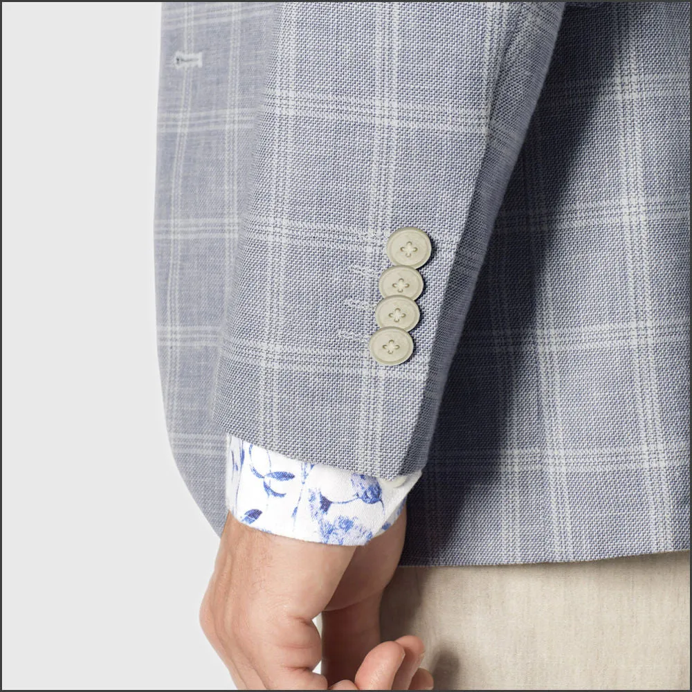 Brook Taverner Silver Blue Check Jacket<><>