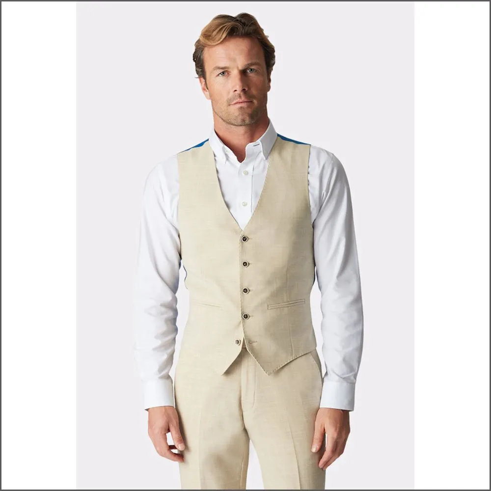 Brook Taverner Tailored Fit Natural Linen Mix Suit Jacket<><>