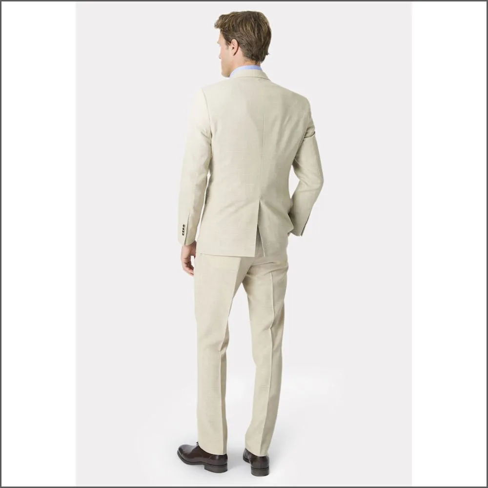 Brook Taverner Tailored Fit Natural Linen Mix Suit Jacket<><>