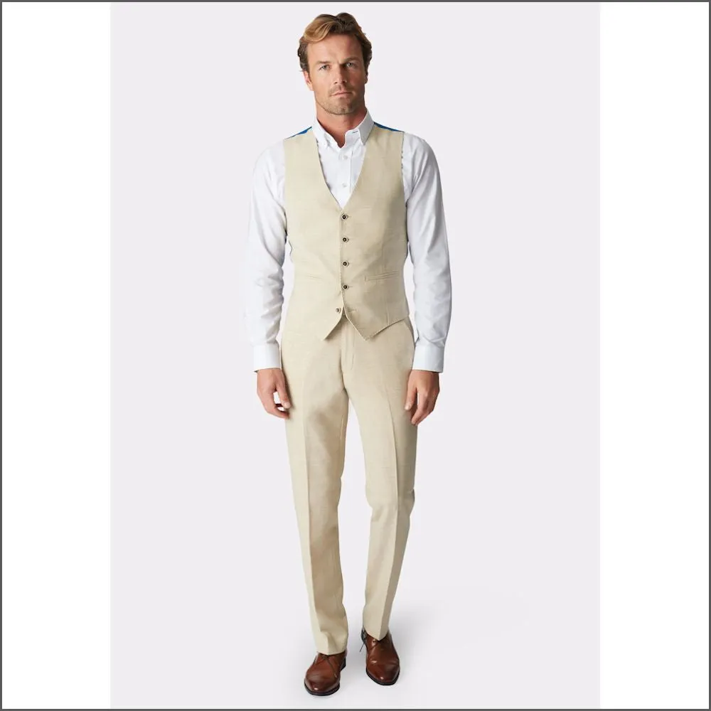 Brook Taverner Tailored Fit Natural Linen Mix Suit Jacket<><>