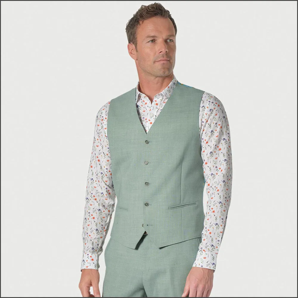 Brook Taverner Tailored Fit Sage Linen Mix Suit Jacket<><>