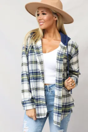 Brushed Flannel Plaid With Hood