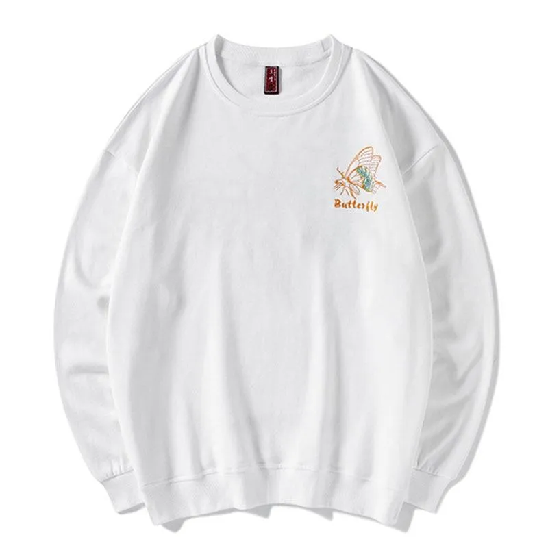 Butterfly Embroidered Sweatshirt