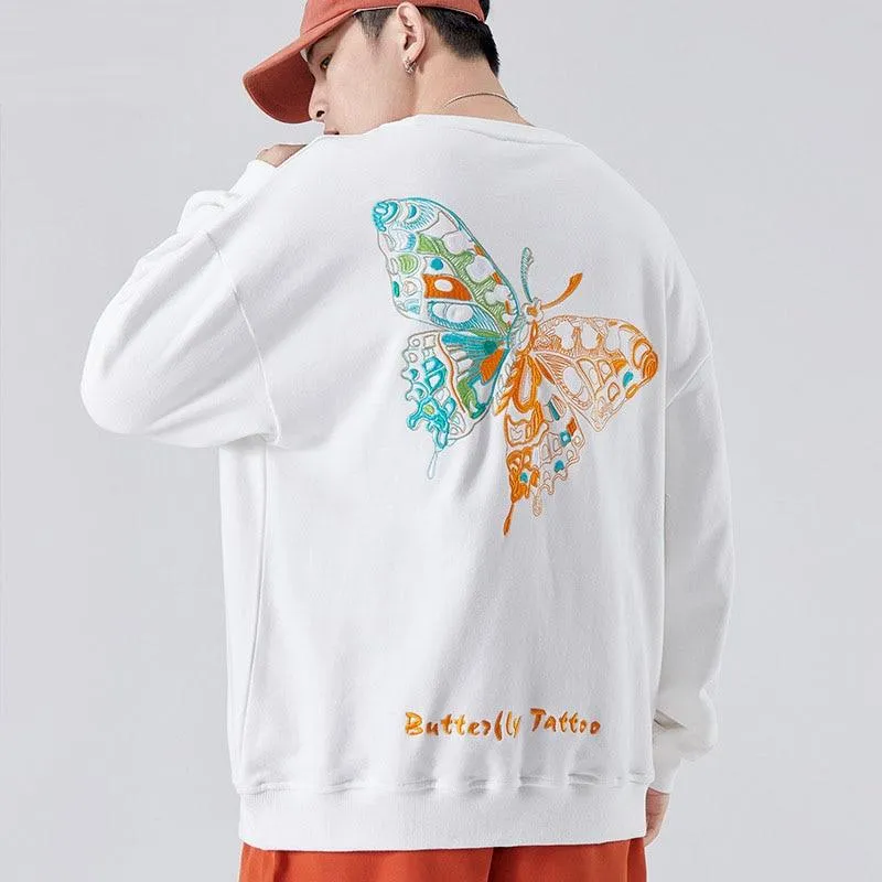 Butterfly Embroidered Sweatshirt