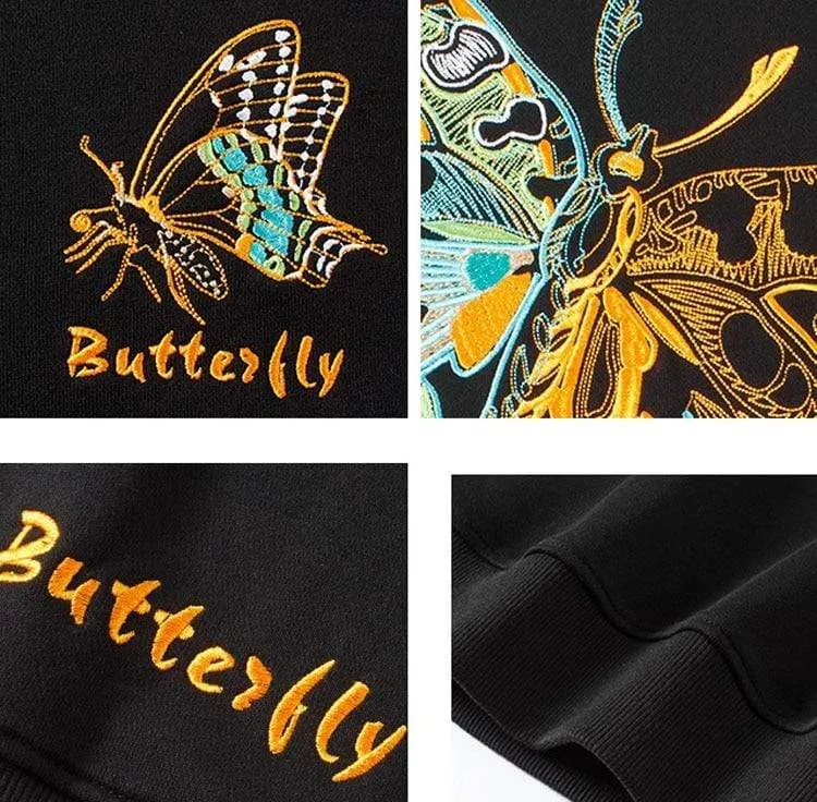 Butterfly Embroidered Sweatshirt