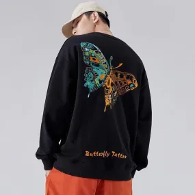 Butterfly Embroidered Sweatshirt