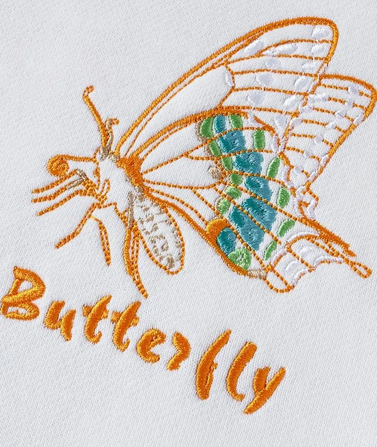 Butterfly Embroidered Sweatshirt