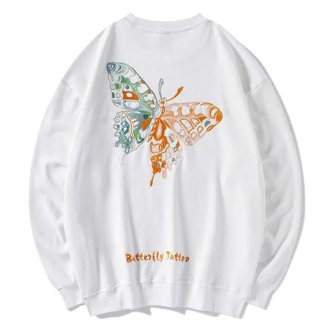 Butterfly Embroidered Sweatshirt