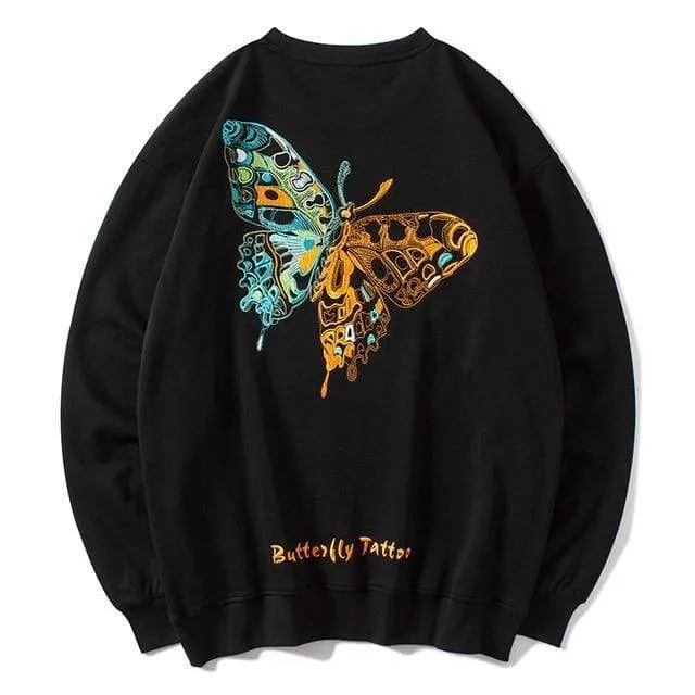 Butterfly Embroidered Sweatshirt