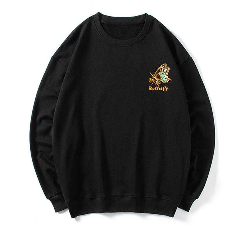 Butterfly Embroidered Sweatshirt