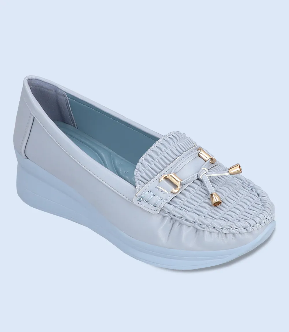 BW5822-BLUE-Women Comfort Moccasins