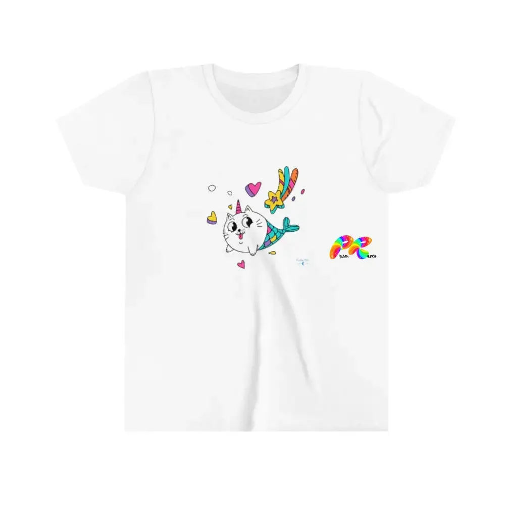 Cat Mermaid Youth Short Sleeve T-Shirt