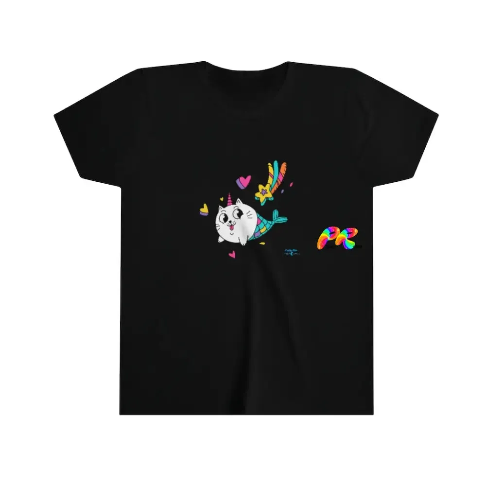 Cat Mermaid Youth Short Sleeve T-Shirt