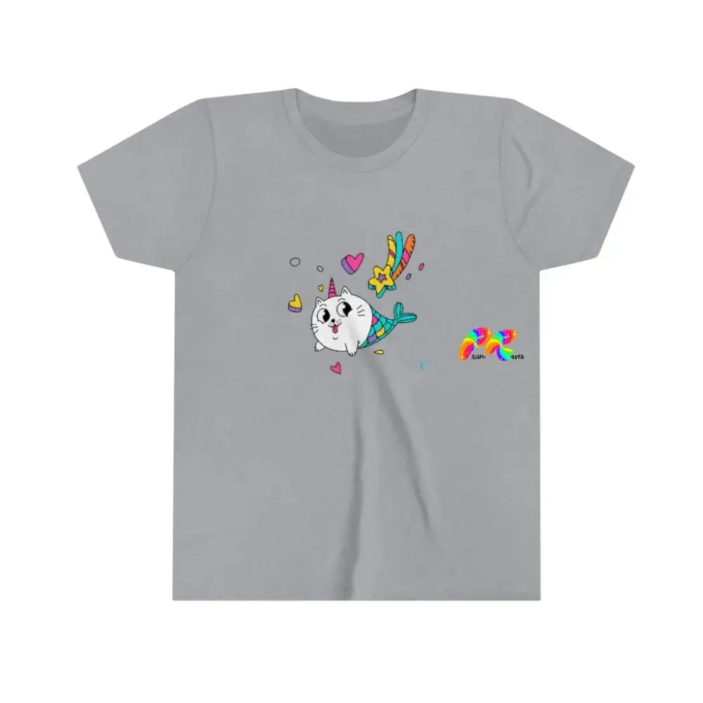 Cat Mermaid Youth Short Sleeve T-Shirt