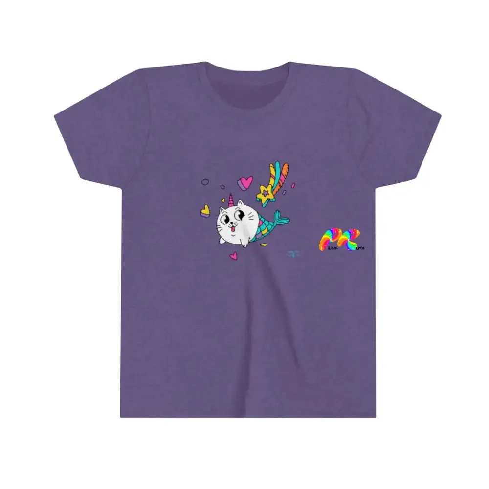 Cat Mermaid Youth Short Sleeve T-Shirt