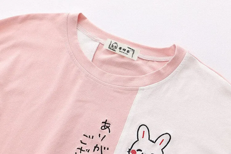 College Style Rabbit Kawaii T Shirt