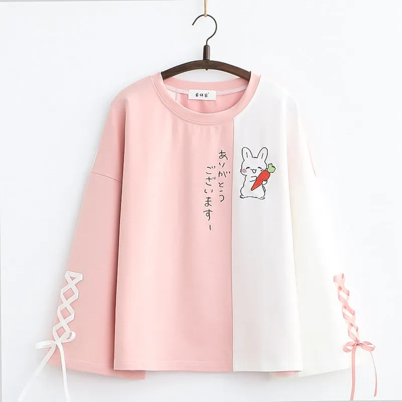 College Style Rabbit Kawaii T Shirt