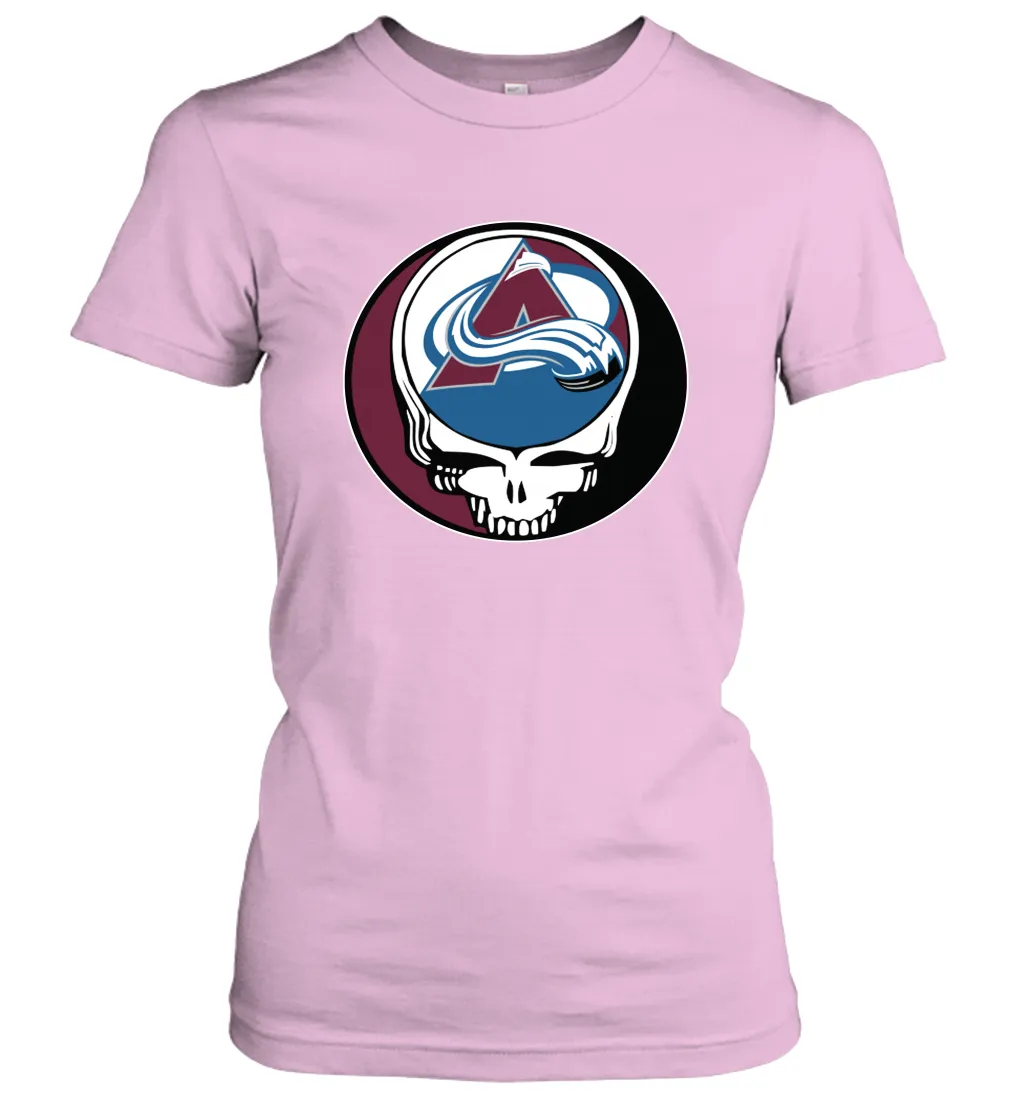 Colorado Avalanche Grateful Dead Steal Your Face Hockey NHL Womens T-Shirt