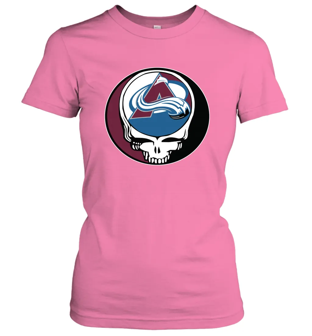 Colorado Avalanche Grateful Dead Steal Your Face Hockey NHL Womens T-Shirt