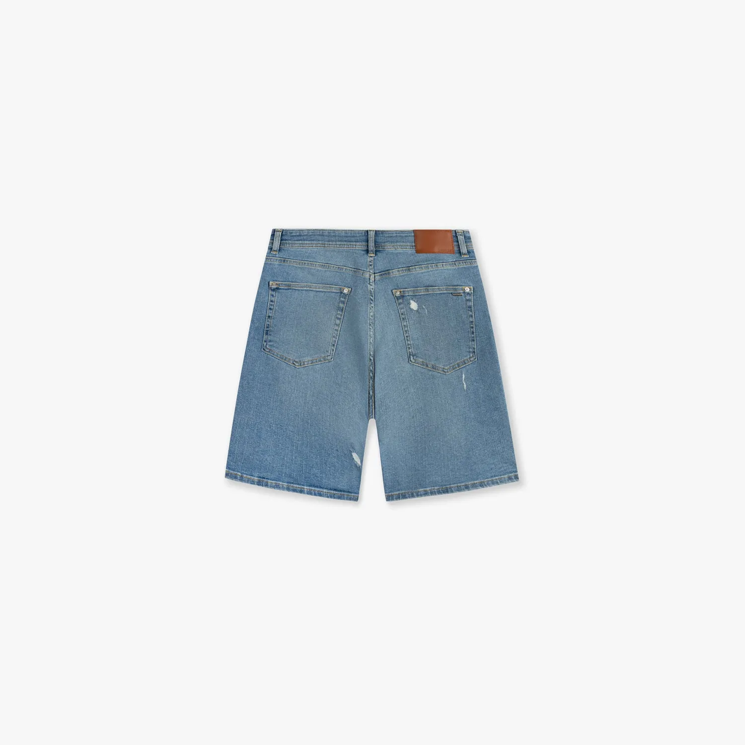 CROYEZ CH2 DAMAGED DENIM SHORTS - LIGHT BLUE