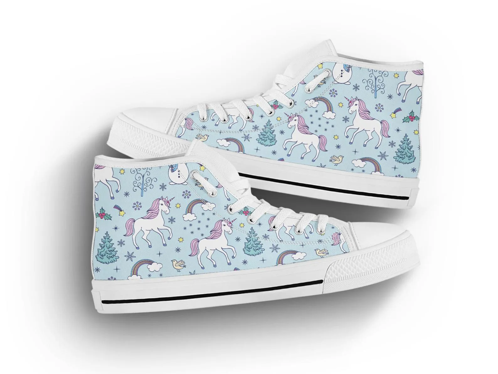 Cute Unicorn Shoes Unicorn Sneakers Cute Shoes Unicorn Lover Gifts Custom High Top Converse Style Sneakers For Adults Women & Men