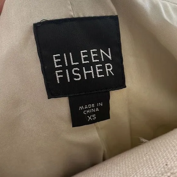 Eileen FisherNWT Cream Textured Silk Long Jacket