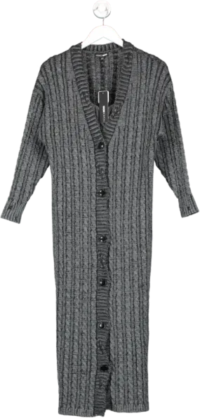 Fashion Nova Grey Casual And Cool Washed Cardigan Set UK XS