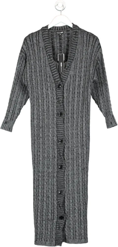 Fashion Nova Grey Casual And Cool Washed Cardigan Set UK XS