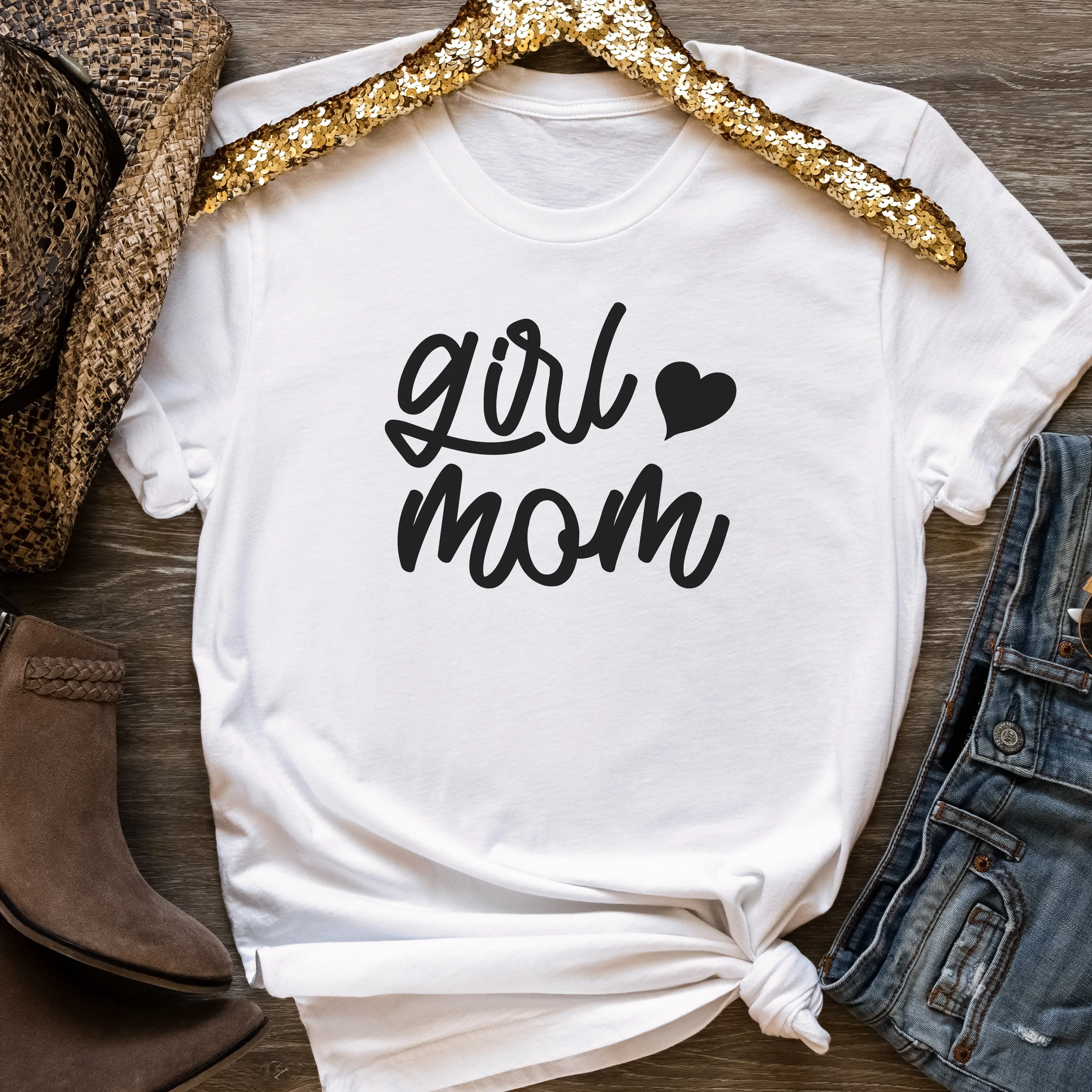 Girl Mom Shirt with Heart | Mom Shirts