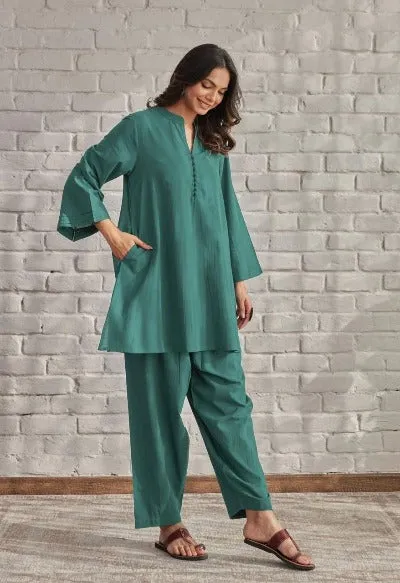 Green Cotton Versatile Co-Ord Set  (Set of 2)