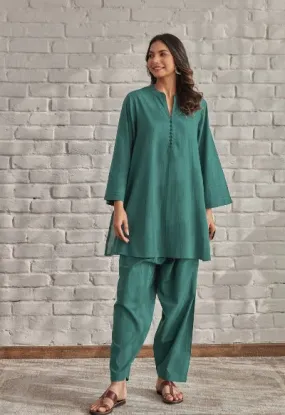 Green Cotton Versatile Co-Ord Set  (Set of 2)