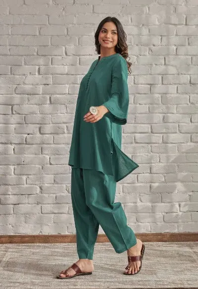 Green Cotton Versatile Co-Ord Set  (Set of 2)