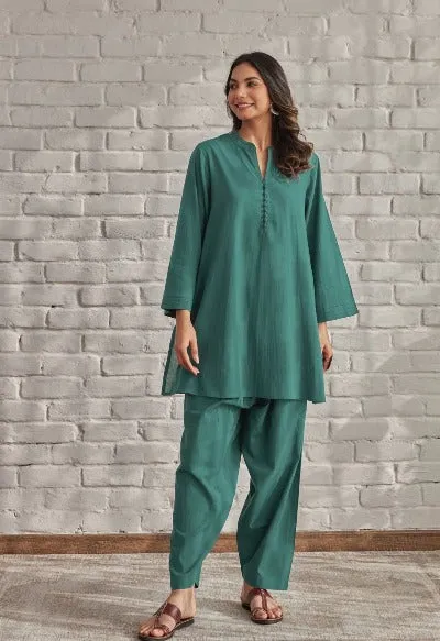 Green Cotton Versatile Co-Ord Set  (Set of 2)