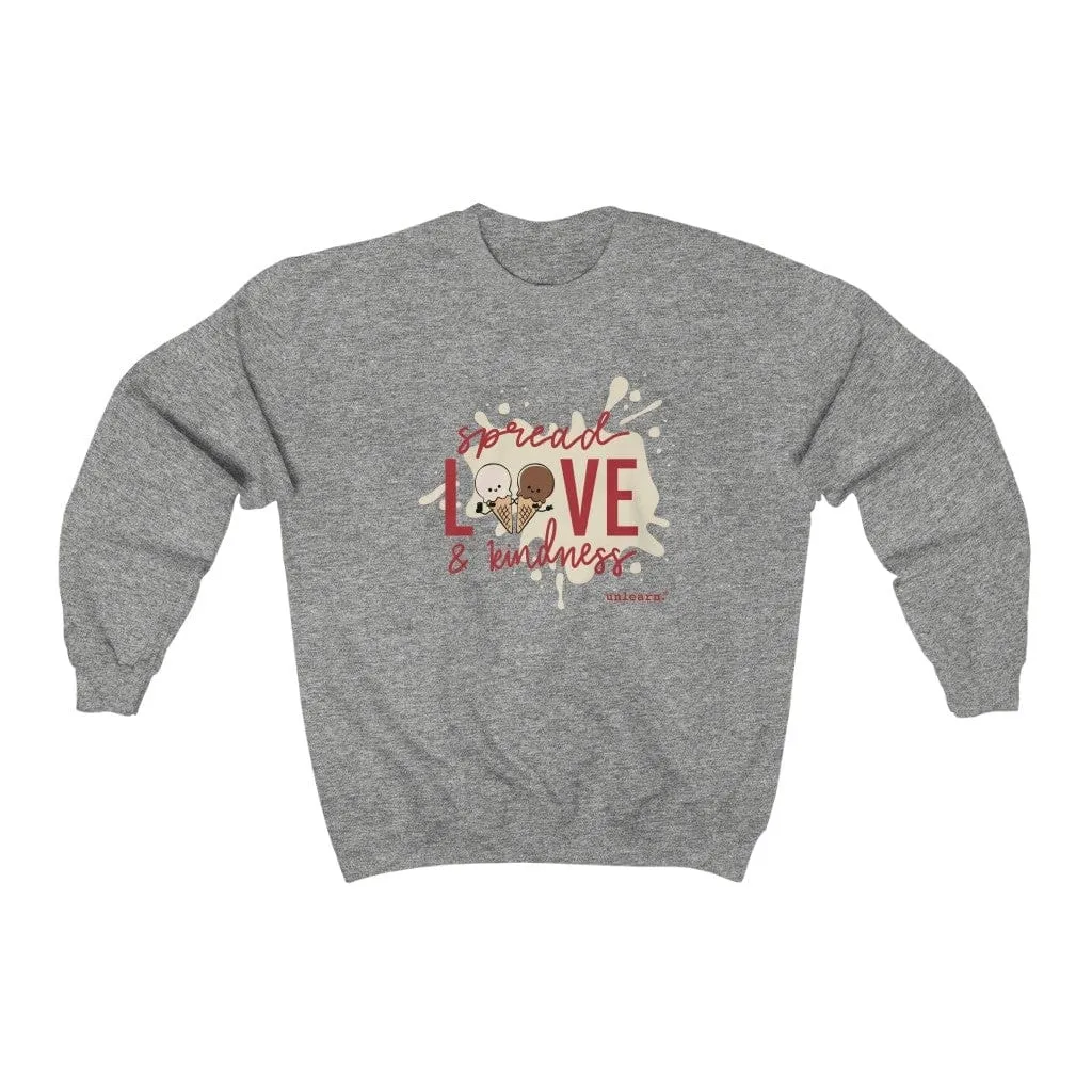 Ice Cream, Love & Kindness - Relaxed Fit Crewneck Sweatshirt