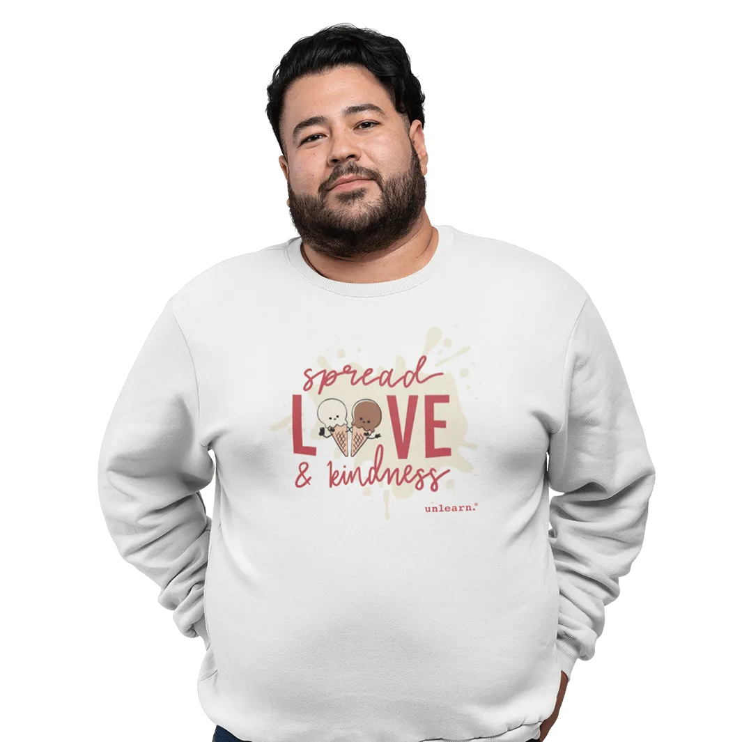 Ice Cream, Love & Kindness - Relaxed Fit Crewneck Sweatshirt