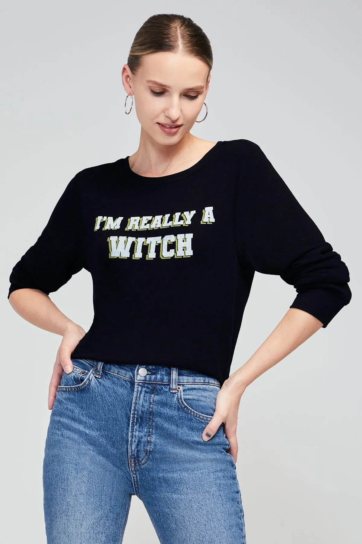 I'm A Witch Baggy Beach Jumper | Jet Black